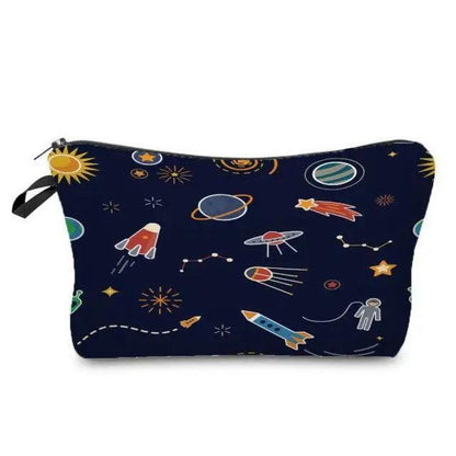 Elegant Multicolor Printed Large Capacity Pencil Case For Students Cute Cartoon Theme Stationary Cosmetic Bag