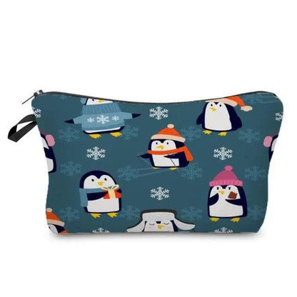 Elegant Multicolor Printed Large Capacity Pencil Case For Students Cute Cartoon Theme Stationary Cosmetic Bag