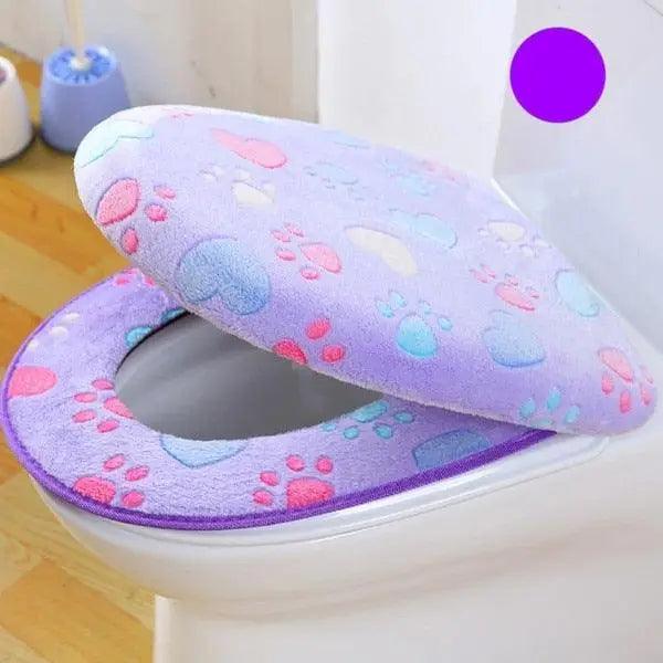 Elegant Soft And Comfortable Toilet Seat Cover Warm Waterproof Bathroom Bathroom Covers Bright Colors