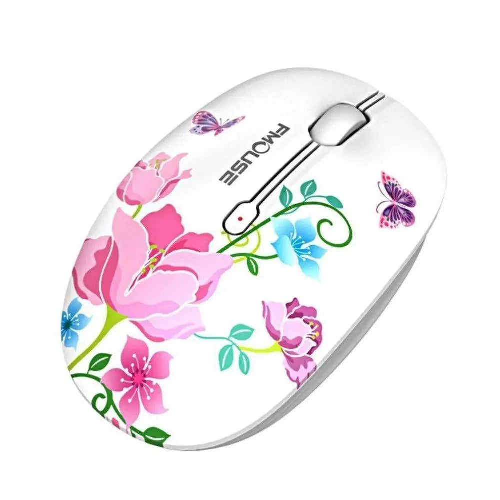 Elegant Women 2.4G Wireless Mouse Super Quiet 1600DPI Laptop Wireless Computer Optical Slim Mouse