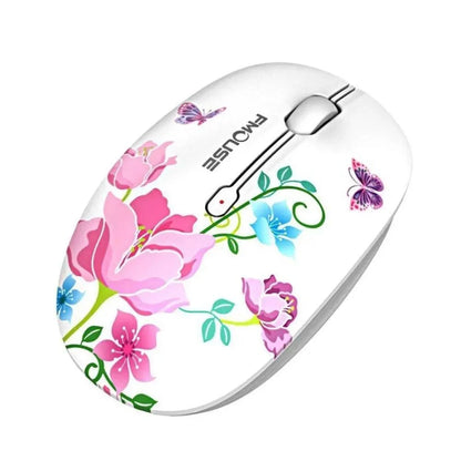 Elegant Women 2.4G Wireless Mouse Super Quiet 1600DPI Laptop Wireless Computer Optical Slim Mouse