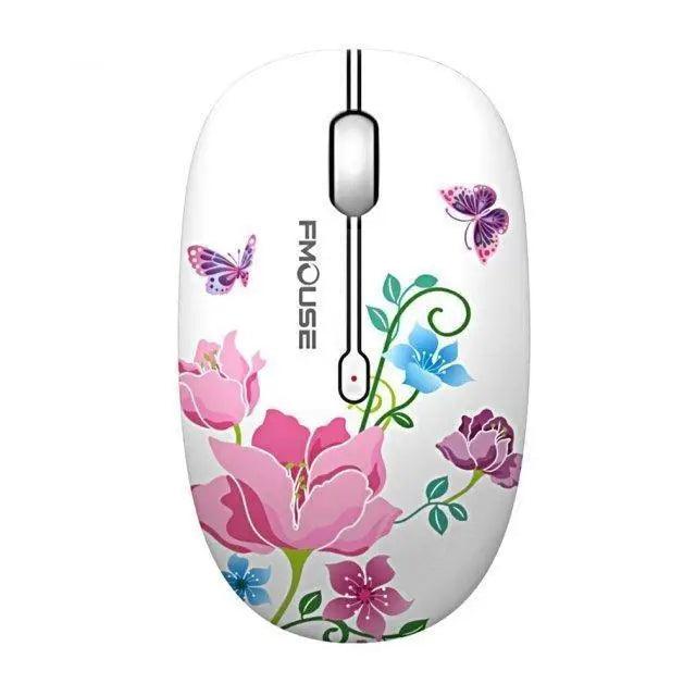 Elegant Women 2.4G Wireless Mouse Super Quiet 1600DPI Laptop Wireless Computer Optical Slim Mouse