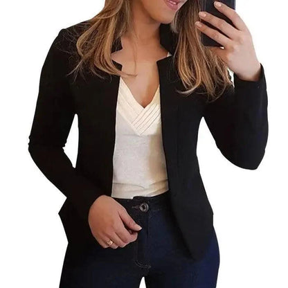 Elegant Women Blazer Thin Long Sleeve Blazer Solid Color Office Lady Suit Coat Fashionable Women Basic Coats