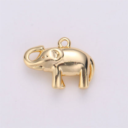 16K Gold Filled Elephant Animal Multidimensional 3D Charm in Gold &amp; Silver | C540