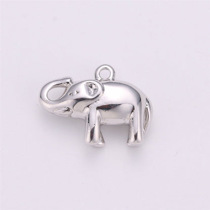 16K Gold Filled Elephant Animal Multidimensional 3D Charm in Gold &amp; Silver | C540