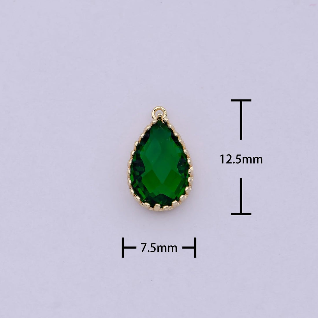 Emerald Green Charm Teardrop Drop Pendant Tear Drop Pendant Supply N-457