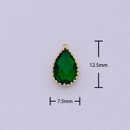 Emerald Green Charm Teardrop Drop Pendant Tear Drop Pendant Supply N-457