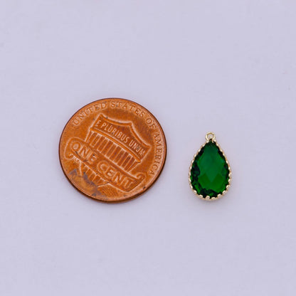Emerald Green Charm Teardrop Drop Pendant Tear Drop Pendant Supply N-457