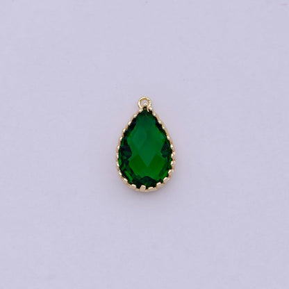 Emerald Green Charm Teardrop Drop Pendant Tear Drop Pendant Supply N-457