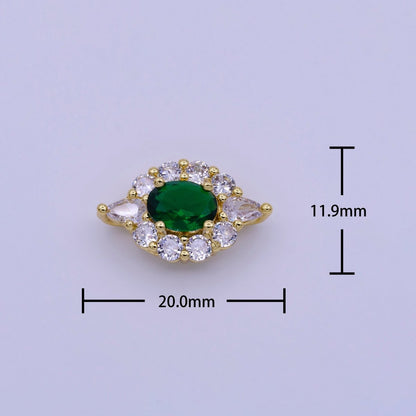 Emerald Green Evil Eye Bead CZ Gold Beads Evil eye Beads Spacer Micro Pave Beads Charm for Bracelet Necklace Supply 12x20mm Y-890