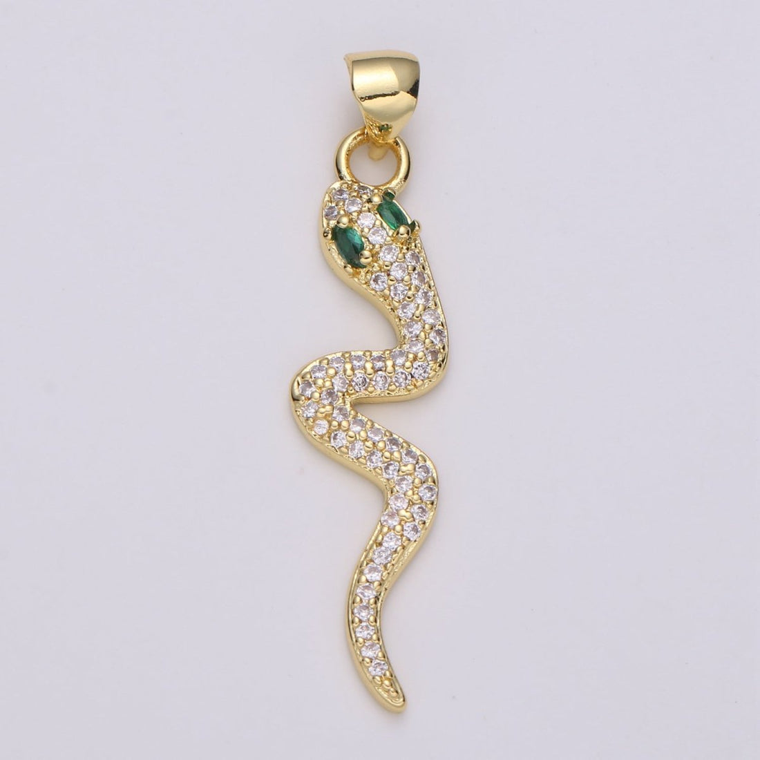 Emerald Green Gold Filled Snake Pendants  I-883~I-884