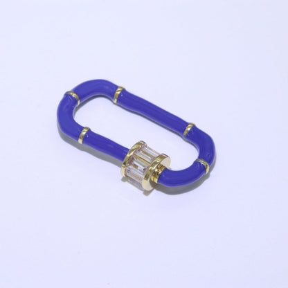 Enamel Carabiner Oval Screw Lock Clasp, Charm Link Connector 30x17mm L-373~L-382