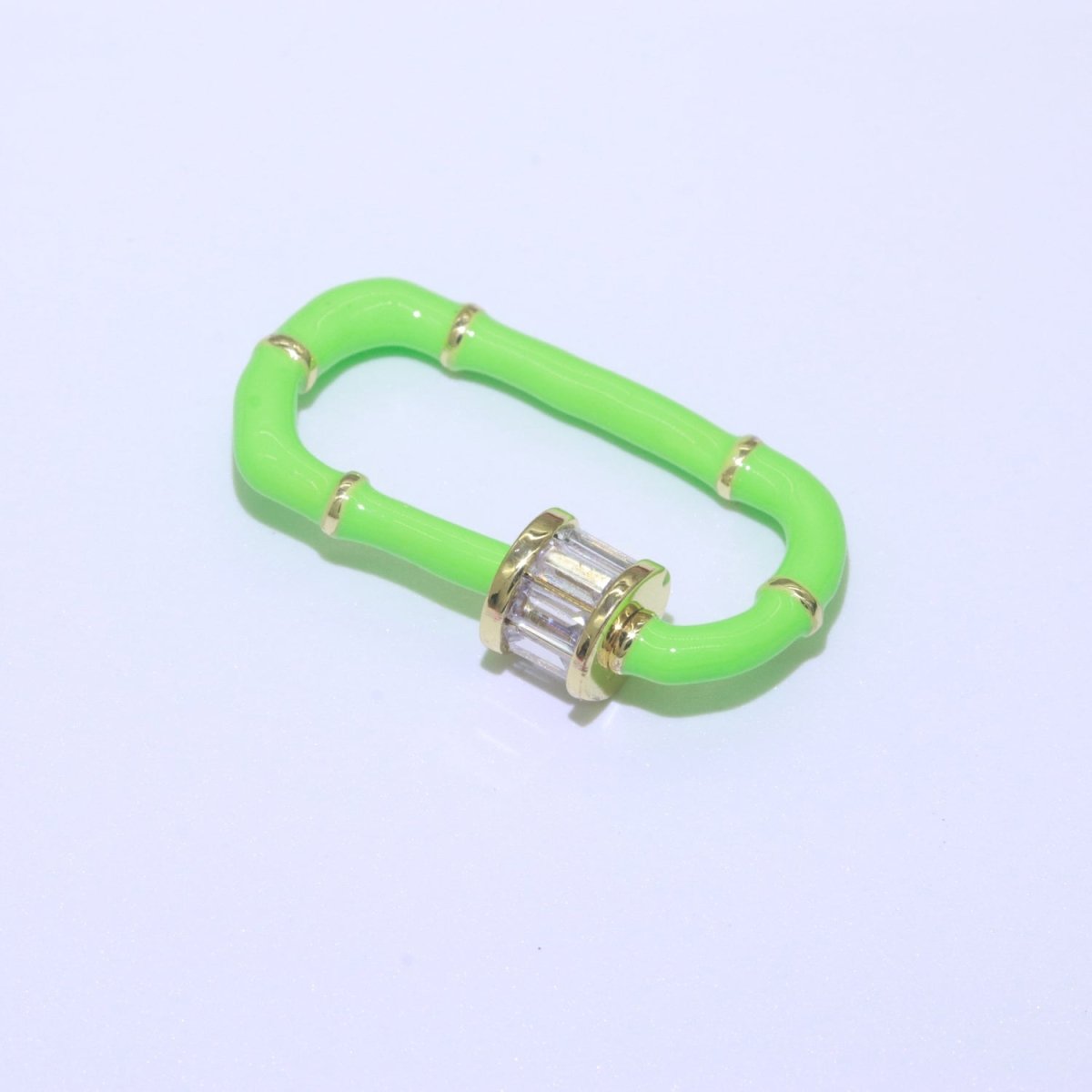 Enamel Carabiner Oval Screw Lock Clasp, Charm Link Connector 30x17mm L-373~L-382