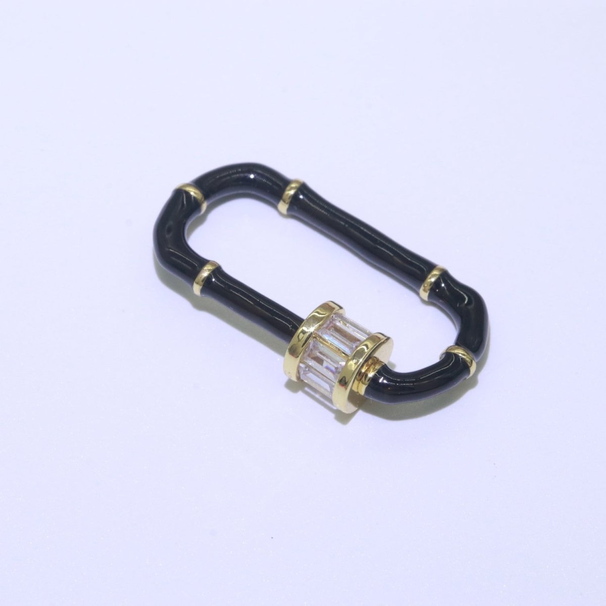 Enamel Carabiner Oval Screw Lock Clasp, Charm Link Connector 30x17mm L-373~L-382