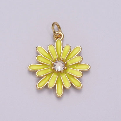Enamel Daisy Charm Rainbow Various Color Daisy Flower Pendant for Necklace Bracelet Earring M-876 - M-887