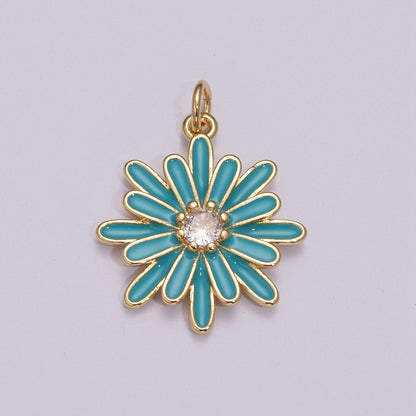 Enamel Daisy Charm Rainbow Various Color Daisy Flower Pendant for Necklace Bracelet Earring M-876 - M-887