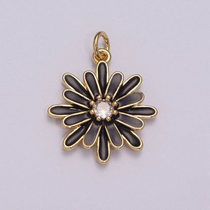 Enamel Daisy Charm Rainbow Various Color Daisy Flower Pendant for Necklace Bracelet Earring M-876 - M-887