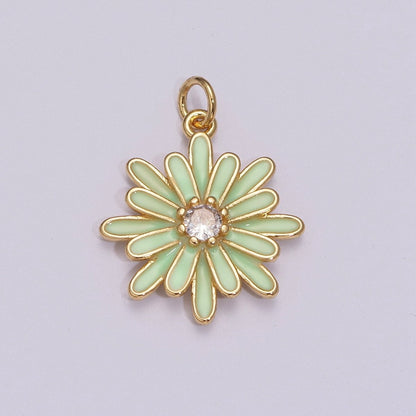 Enamel Daisy Charm Rainbow Various Color Daisy Flower Pendant for Necklace Bracelet Earring M-876 - M-887