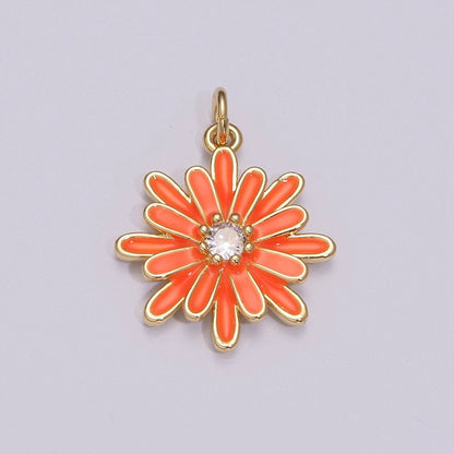Enamel Daisy Charm Rainbow Various Color Daisy Flower Pendant for Necklace Bracelet Earring M-876 - M-887