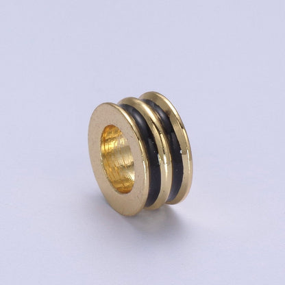 Enamel Gold Rondelle Spacer Beads, Big Hole Spacer Beads, Rondelle Spacer Bead for bracelet necklace supply B-130 B-132 B-135