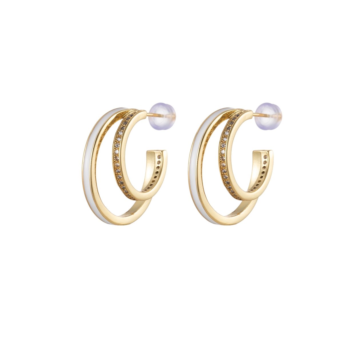 Enamel Hoops Gold, 14K Gold Filled Hoops, Large Gold Hoop Earrings, Small Hoops Black Pink Red White Earrings, Chunky Light Hoops P-206