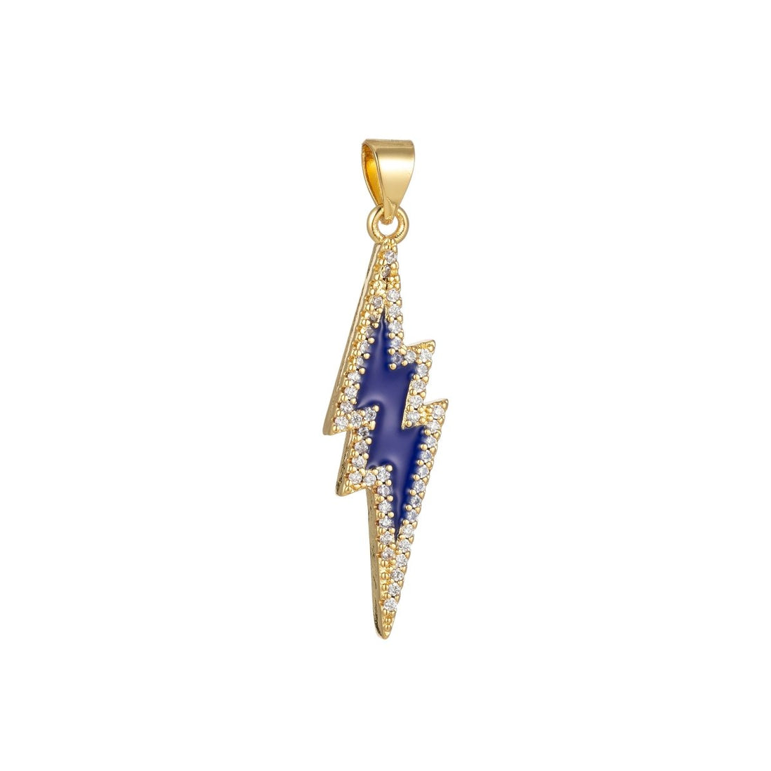 Enamel Lighting Gold Micro Pave Charm Lightning Bolt Pendant, Statement Bold Bolt, Wizard Charm, Thunder Pendant for Necklace H-846 H-852