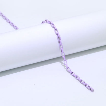 Enamel Paper Clip Cable Link Elongated Chain by Yard, Summer Colorful Chain Supply, Wholesale Bulk Roll Unfinished Chain for Jewelry Making | ROLL-541 to ROLL-550Clearance Pricing