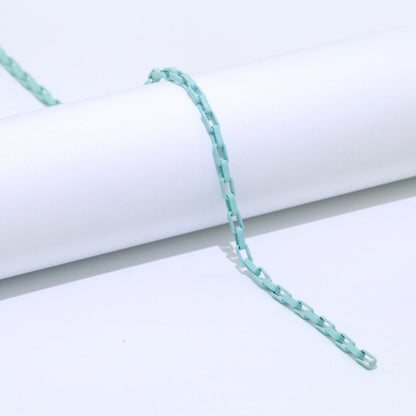 Enamel Paper Clip Cable Link Elongated Chain by Yard, Summer Colorful Chain Supply, Wholesale Bulk Roll Unfinished Chain for Jewelry Making | ROLL-541 to ROLL-550Clearance Pricing