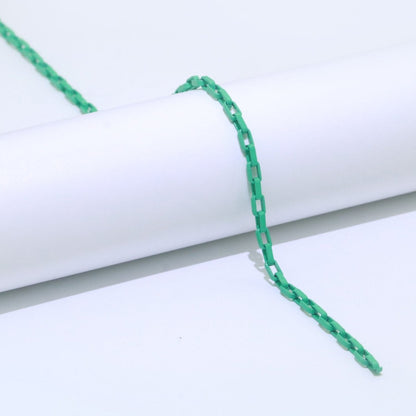 Enamel Paper Clip Cable Link Elongated Chain by Yard, Summer Colorful Chain Supply, Wholesale Bulk Roll Unfinished Chain for Jewelry Making | ROLL-541 to ROLL-550Clearance Pricing
