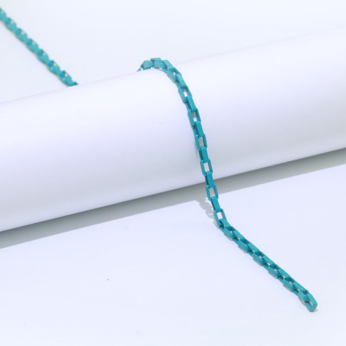 Enamel Paper Clip Cable Link Elongated Chain by Yard, Summer Colorful Chain Supply, Wholesale Bulk Roll Unfinished Chain for Jewelry Making | ROLL-541 to ROLL-550Clearance Pricing