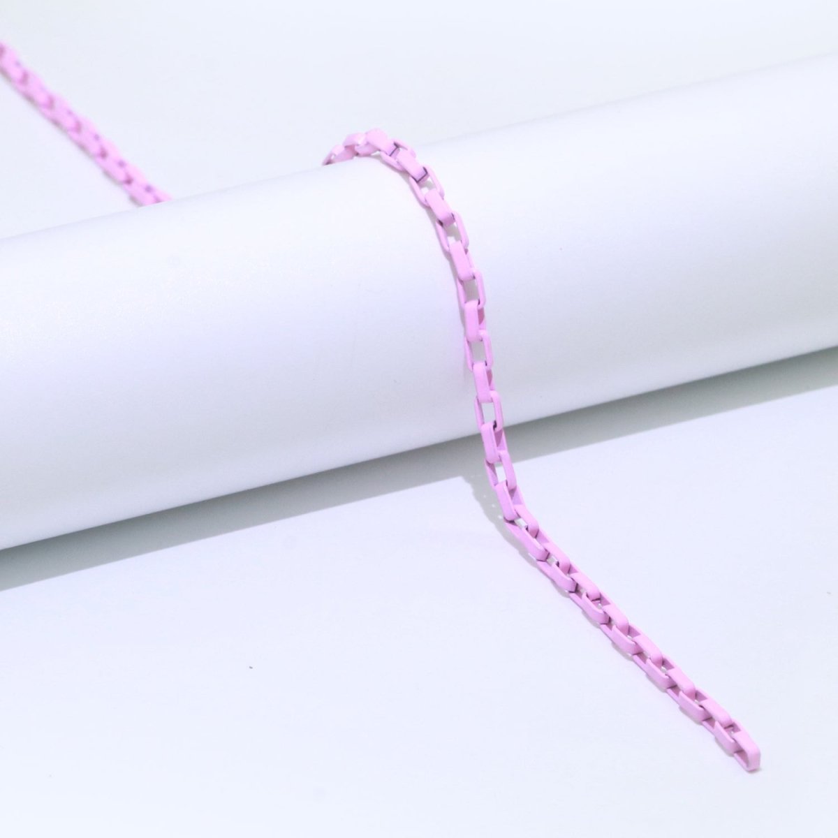 Enamel Paper Clip Cable Link Elongated Chain by Yard, Summer Colorful Chain Supply, Wholesale Bulk Roll Unfinished Chain for Jewelry Making | ROLL-541 to ROLL-550Clearance Pricing