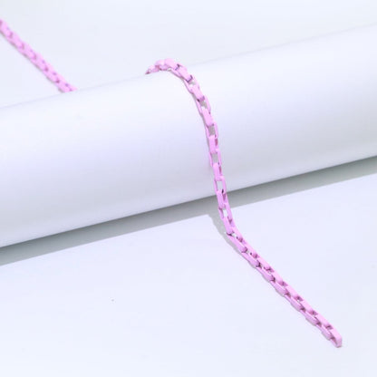 Enamel Paper Clip Cable Link Elongated Chain by Yard, Summer Colorful Chain Supply, Wholesale Bulk Roll Unfinished Chain for Jewelry Making | ROLL-541 to ROLL-550Clearance Pricing
