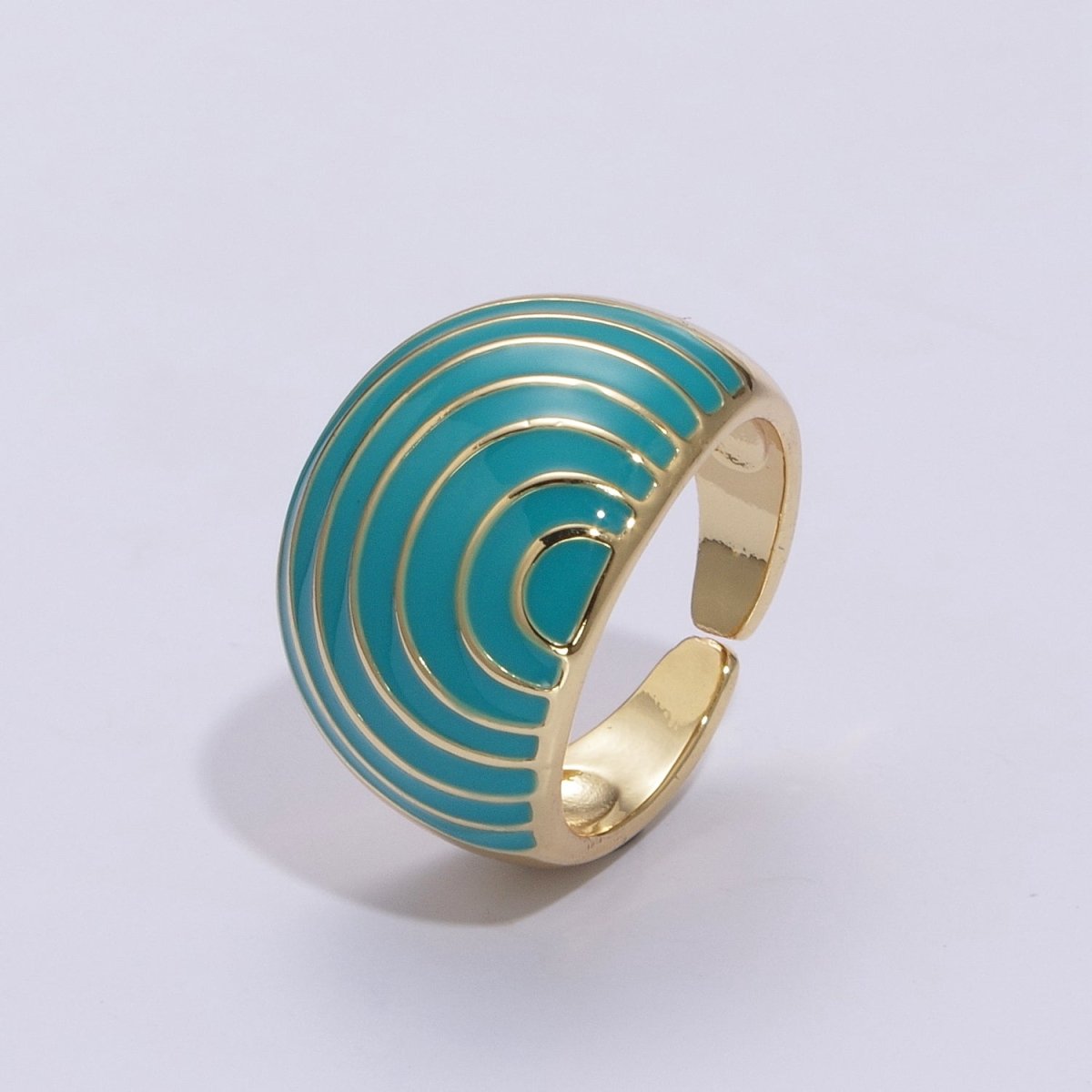 Enamel Rainbow Dome Ring for Women in Gold Chunky Bold Enamel Ring Signet Statement Ring y2k Jewelry U-083~U-093