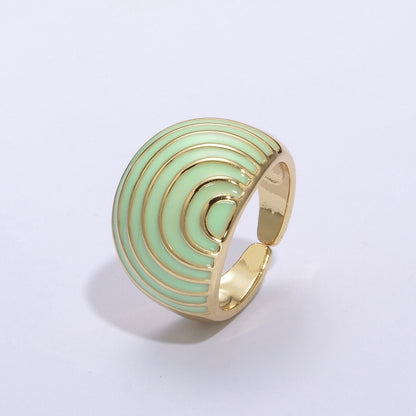 Enamel Rainbow Dome Ring for Women in Gold Chunky Bold Enamel Ring Signet Statement Ring y2k Jewelry U-083~U-093