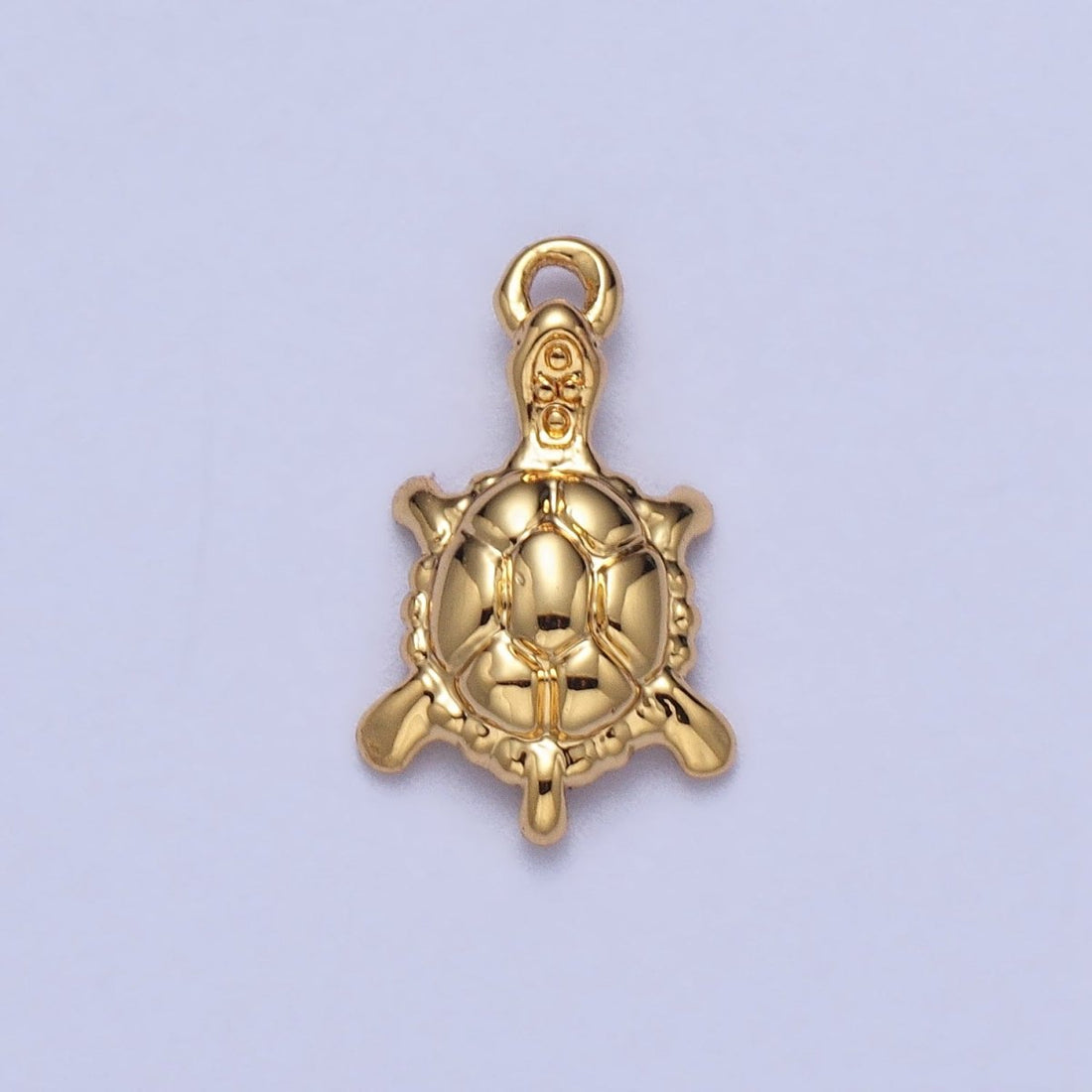 Endangered Sea Turtle Tortoise Puffed Ocean Animal Add-On Charm in Gold &amp; Silver | AC042