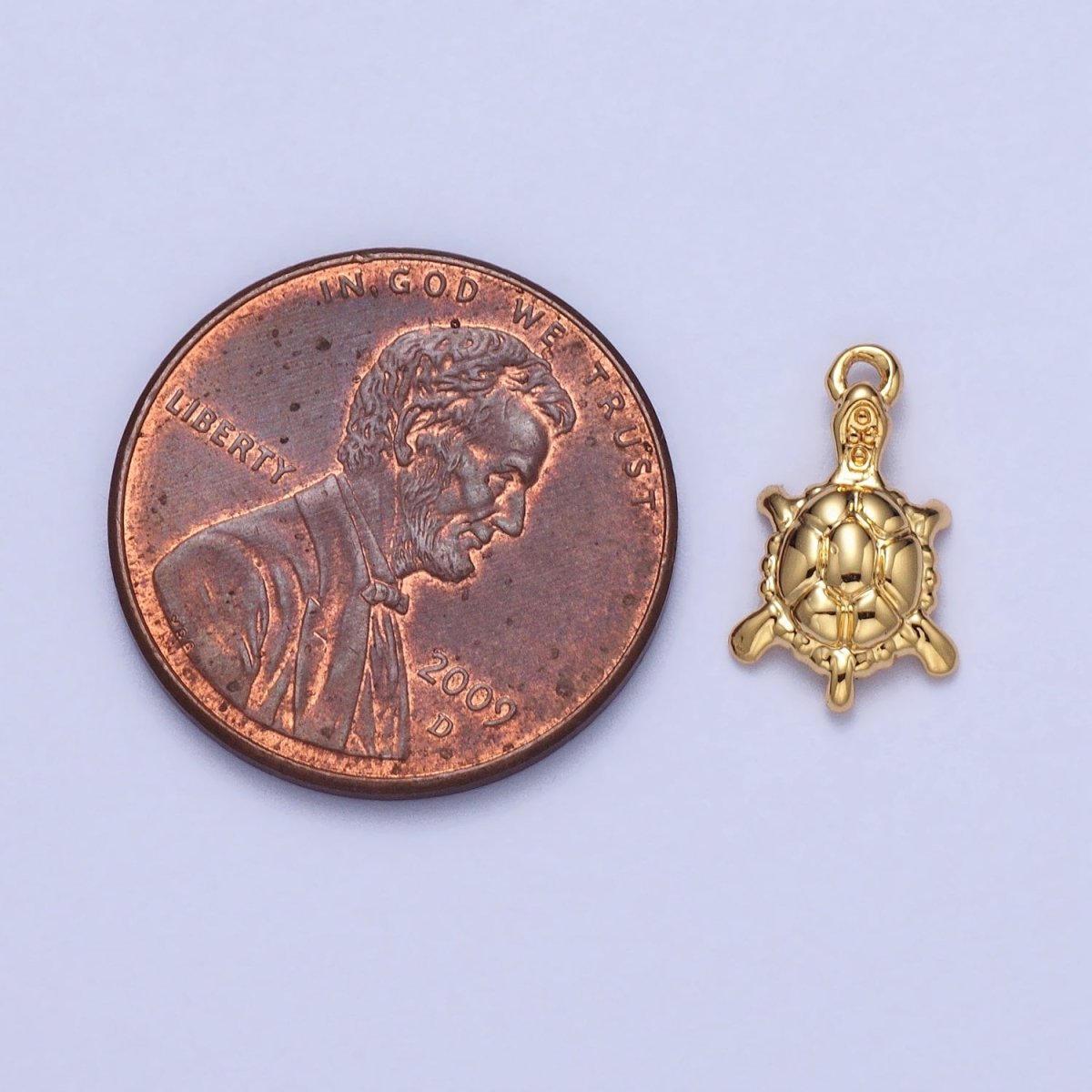 Endangered Sea Turtle Tortoise Puffed Ocean Animal Add-On Charm in Gold &amp; Silver | AC042