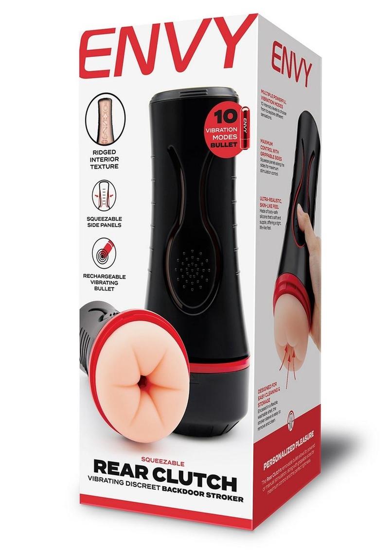 Envy Squeezable Rear Clutch Vibrating Discreet Backdoor Stroker