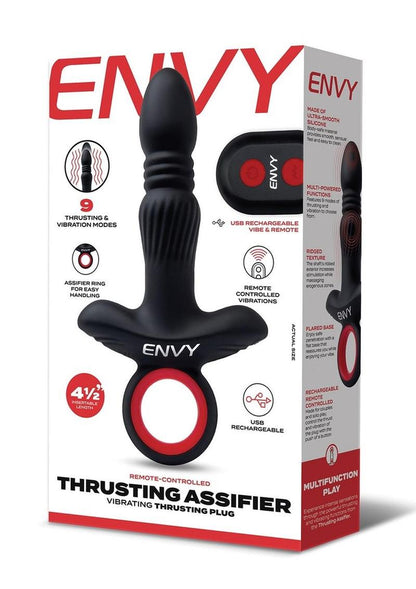 Envy Remote Controlled Thrusting Assifier Vibrating Silicone Plug