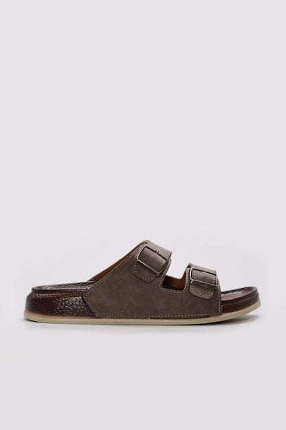 Mink Double-Buckle Slide Sandals for Men | Wessi