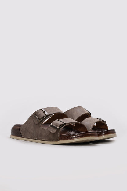 Mink Double-Buckle Slide Sandals for Men | Wessi
