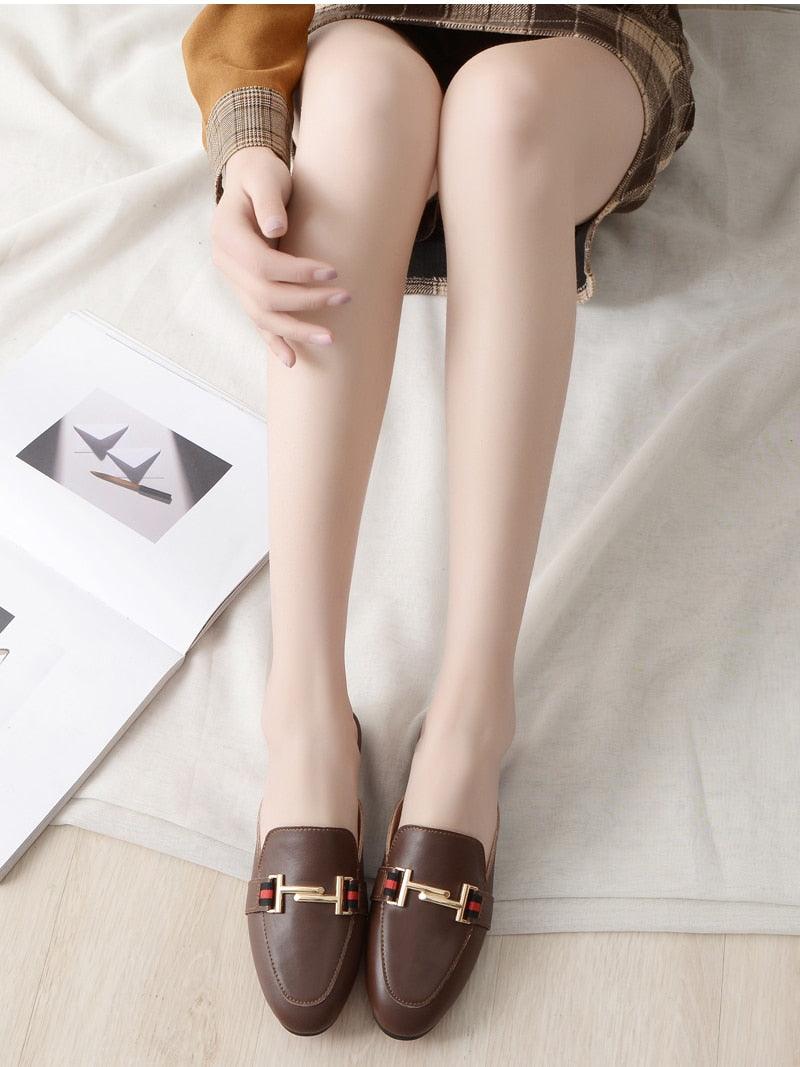 Exquisite Woman Slides Outdoor Platform Slippers Square Ladies Mules Slip On Comfortable Pointed Toe Womens Loafers Women&