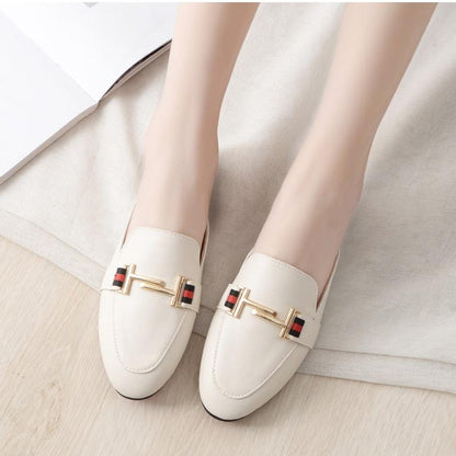 Exquisite Woman Slides Outdoor Platform Slippers Square Ladies Mules Slip On Comfortable Pointed Toe Womens Loafers Women&