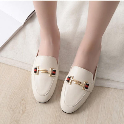 Exquisite Woman Slides Outdoor Platform Slippers Square Ladies Mules Slip On Comfortable Pointed Toe Womens Loafers Women&