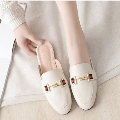 Exquisite Woman Slides Outdoor Platform Slippers Square Ladies Mules Slip On Comfortable Pointed Toe Womens Loafers Women&