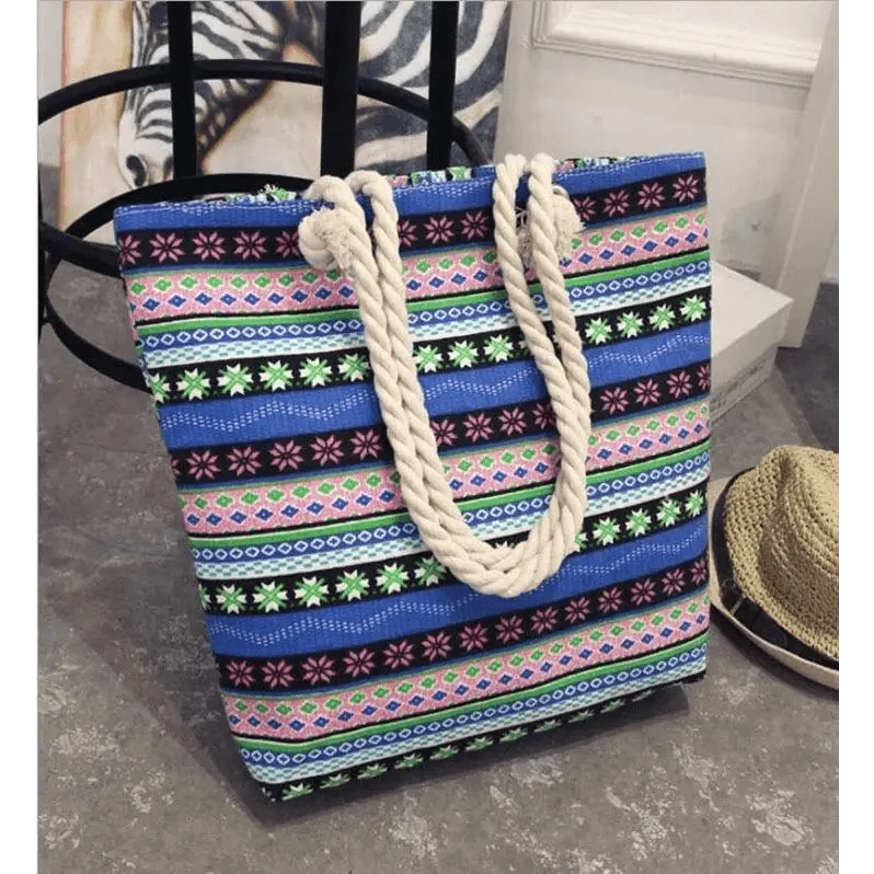 Eye-Catching Fashionable Folding Women Big Size Handbag Ladies Casual Flower Printing Canvas Graffiti Shoulder Bag