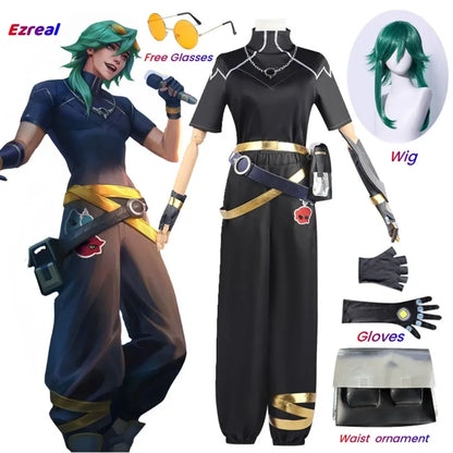 Ezreal Cosplay Costume – League of Legends Outfit with Wig &amp; Props