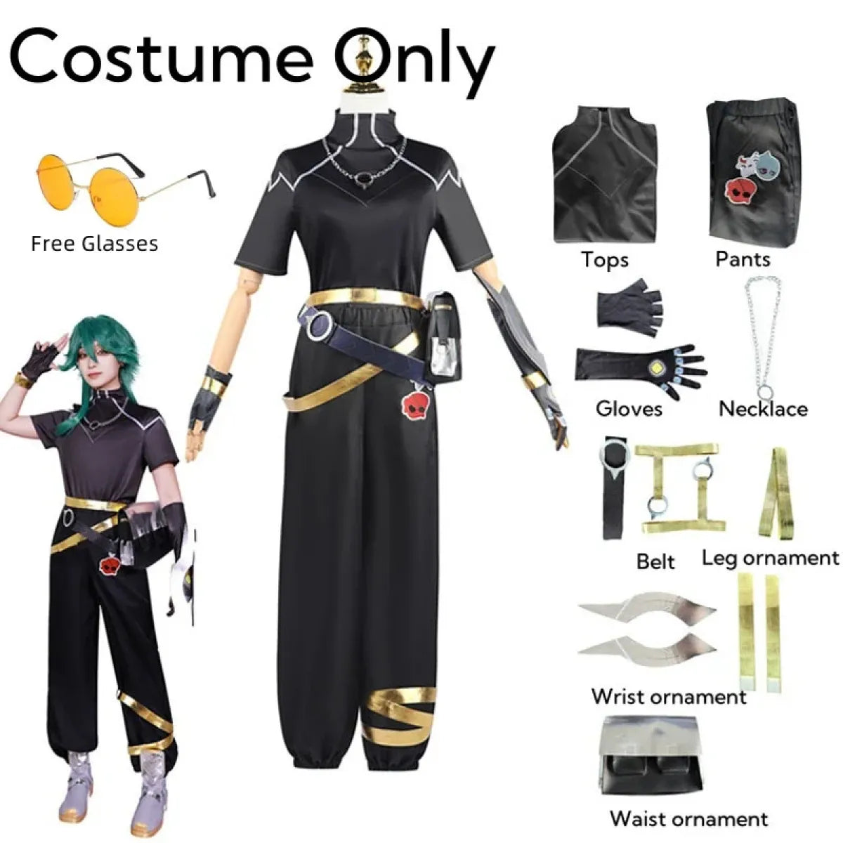 Ezreal Cosplay Costume – League of Legends Outfit with Wig &amp; Props