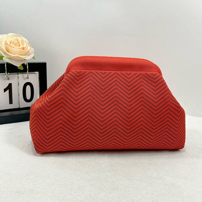 Womens Knitted Bag Striped Clutch