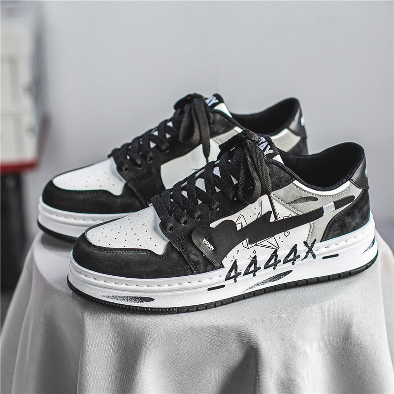 Distressed Graffiti Skateboard Shoes Men&