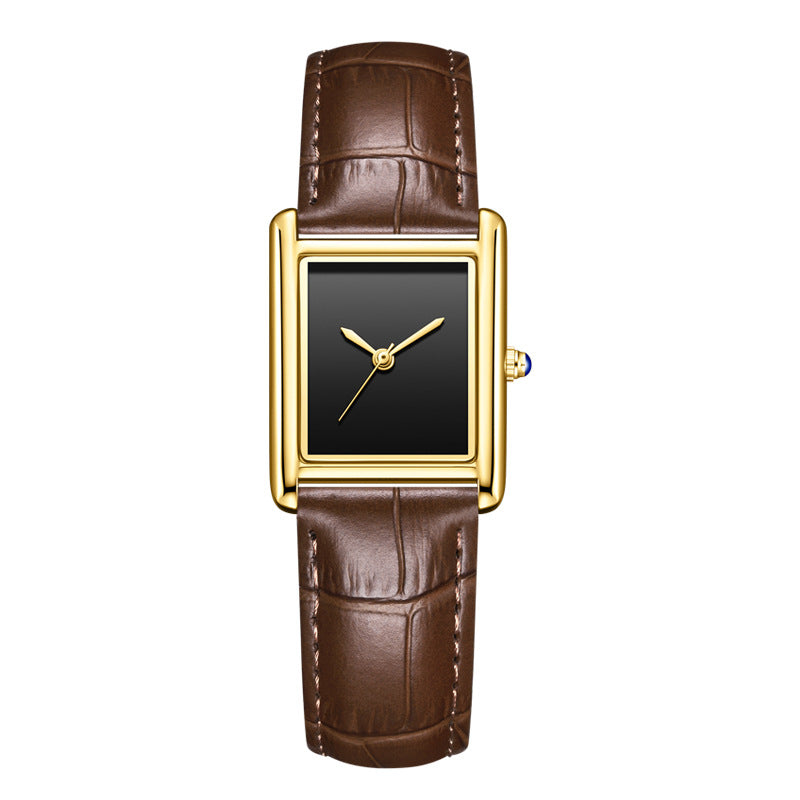 Couple Leather Watch Strap Simple Square Student&